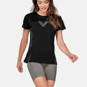 CAMISETA BABALÚ DEPORTIVA CORTES MALLA NEGRA
